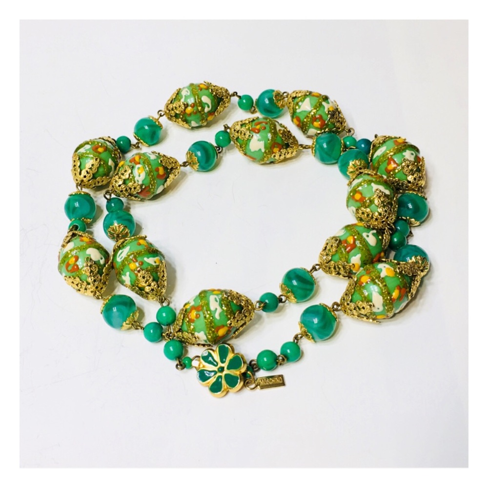 Vintage Moschino Glass Bead Necklace